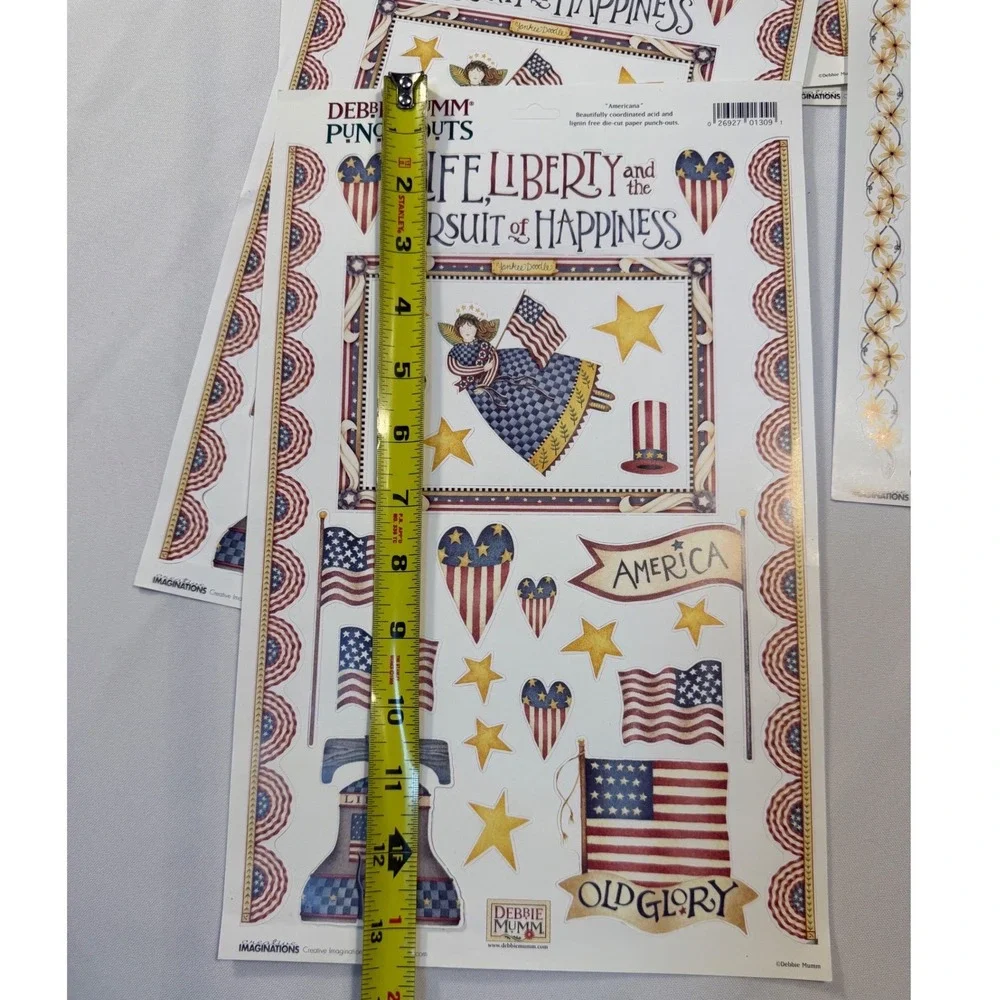 Debbie Mumm Punch-Outs Americana Easter‎ Scrapbook Die Cut Paper 6 Sheets New
